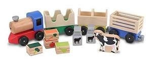 Toy-Wooden Farm Train Set (11 Pieces) (Ages 3+)