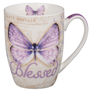 Mug-Butterfly Blessings/Blessed w/Gift Box