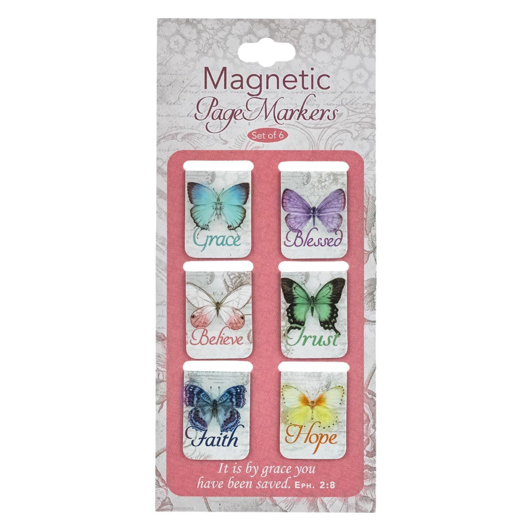 Bookmark-Pagemarker-Magnetic-Butterfly Blessings-Small (Set Of 6)