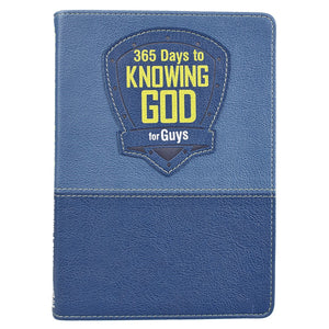365 Days To Knowing God For Guys-LuxLeather-Blue