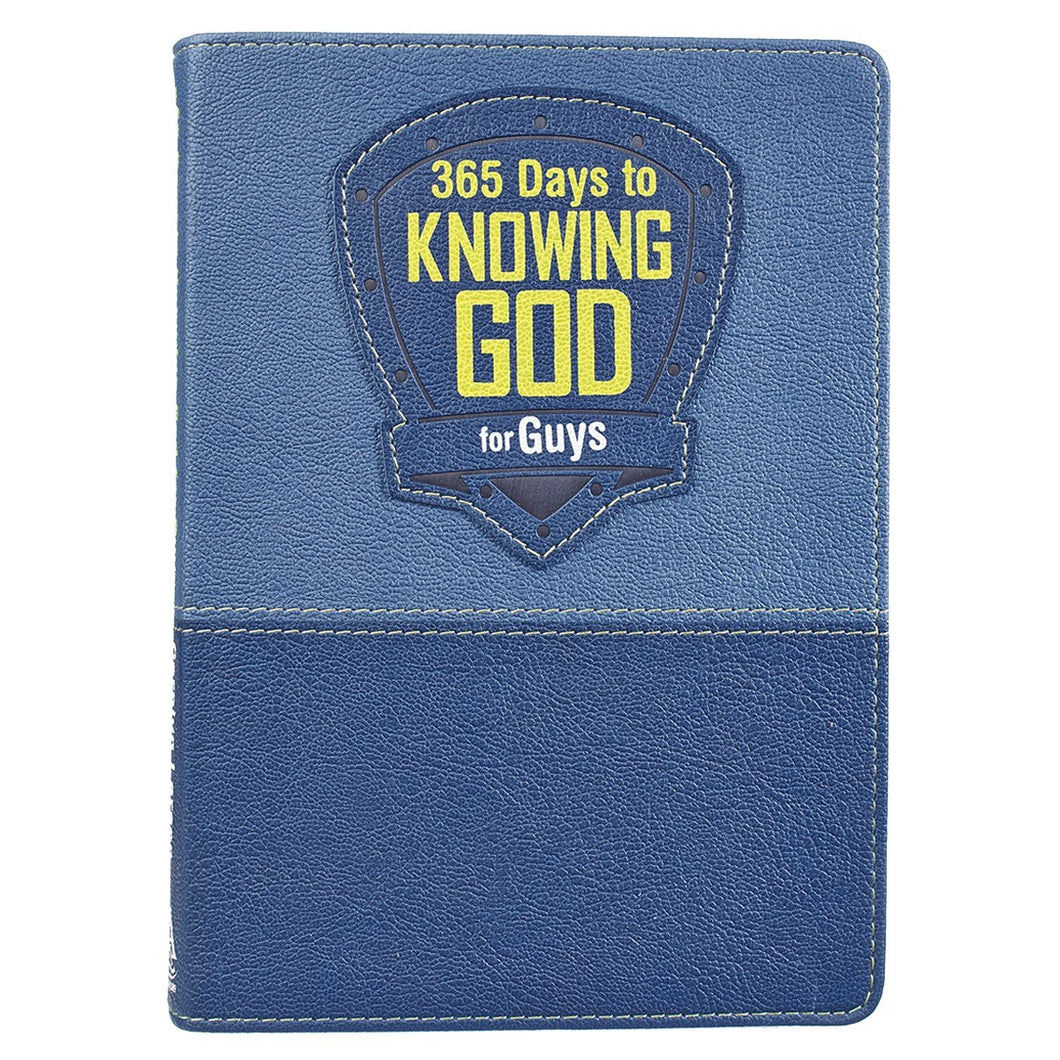 365 Days To Knowing God For Guys-LuxLeather-Blue