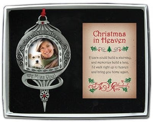 Ornament-Memorial-Christmas In Heaven w/Photo Frame/If Tears Could Build...