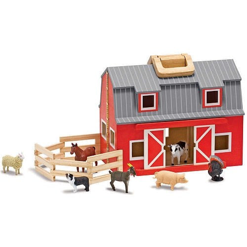 Toy-Fold & Go Barn (10 Pieces) (Ages 3+)