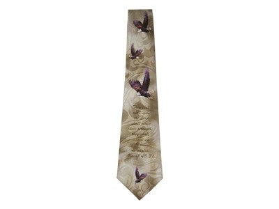 Tie-Eagles-Isaiah 40:31-Polyester-Brown