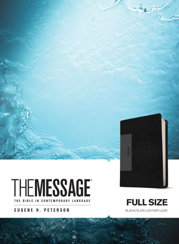 The Message Bible-Black/Slate LeatherLook