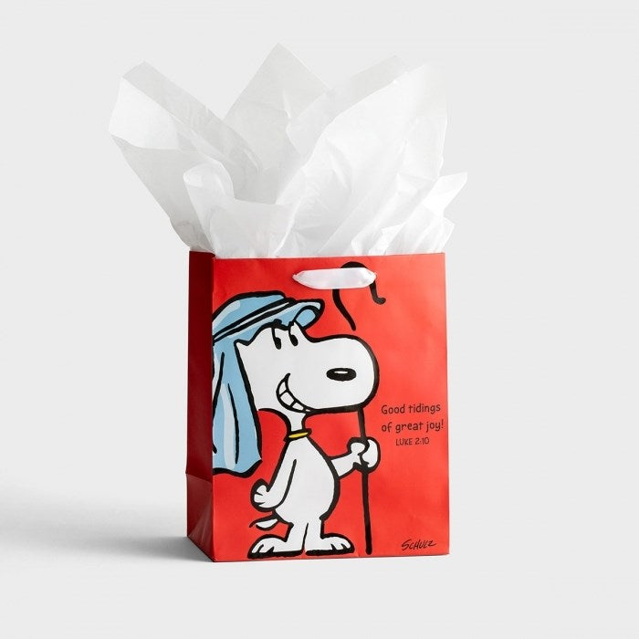 Gift Bag-Specialty-Good Tidings-Peanuts-Luke 2:10-Medium