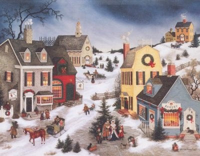 Card-Boxed-Caroling In The Village (Box Of 18)