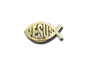 Lapel Pin-Jesus/Fish-Gold (Pack Of 6)