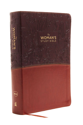 NKJV Woman'S Study Bible (Full Color)-Brown/Burgundy Leathersoft