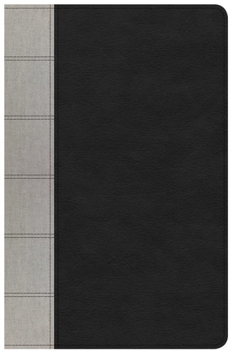 KJV Large Print Personal Size Reference Bible-Black/Gray Deluxe LeatherTouch