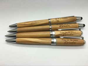 Pen-Olive Wood Inscribed w/Pray For The Peace Of Jerusalem