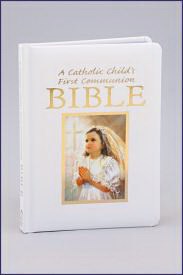 Catholic Child's First Communion Girl's Bible-White Hardcover