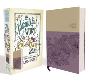 NIV Beautiful Word Coloring Bible/Large Print-Purple/Tan Leathersoft