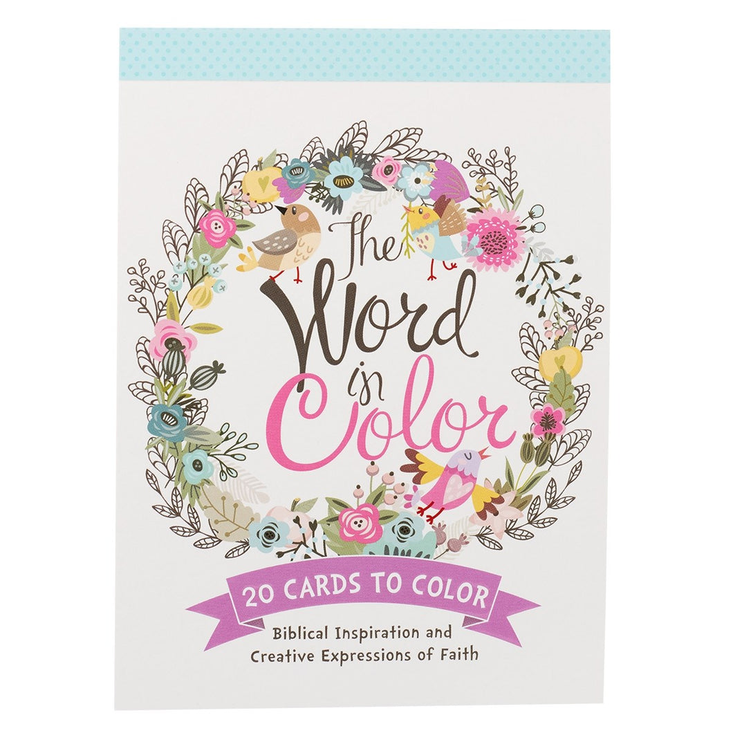 Word In Color Coloring Postcards