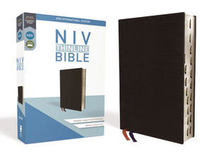 NIV Thinline Bible (Comfort Print)-Black Bonded Leather Indexed
