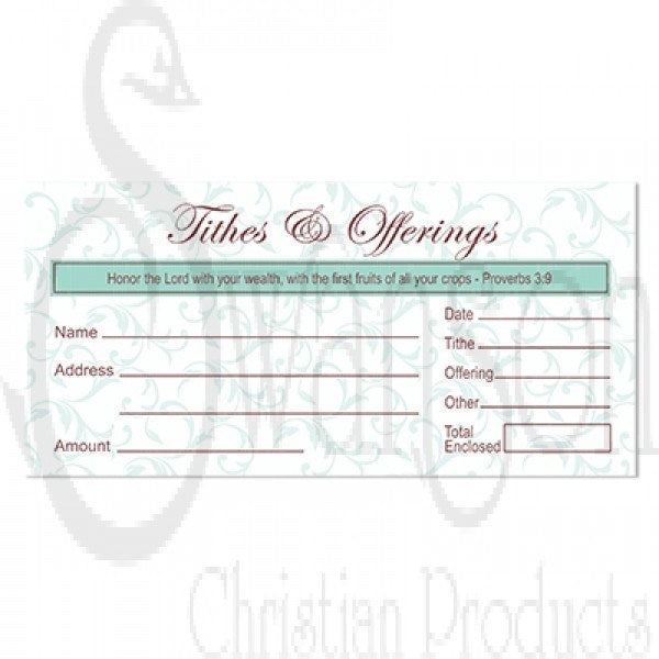 Offering Envelope-Tithes & Offerings (Proverbs 3:9) (Pack Of 100)