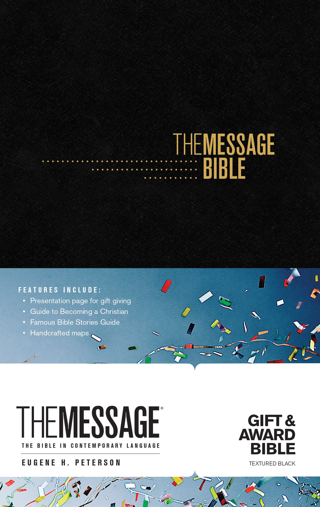 The Message Gift And Award Bible-Black Softcover