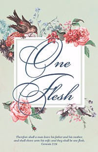 Bulletin-One Flesh (Genesis 2:24 KJV)  Wedding (Pack Of 100)