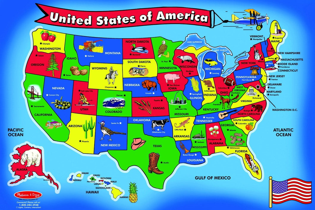 Puzzle-U.S.A. Map Floor Puzzle (51 Pieces) (Ages 6+)