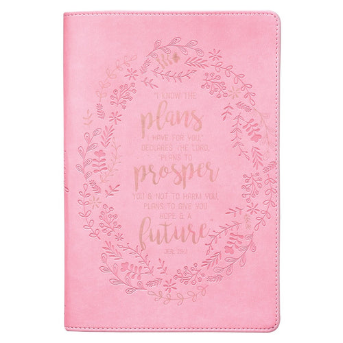 Journal-Slimline LuxLeather-I Know The Plans-Pink