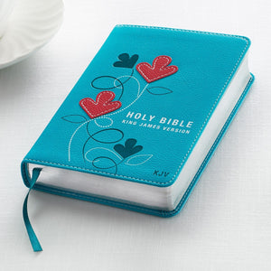KJV Compact Bible-Turquoise Faux Leather