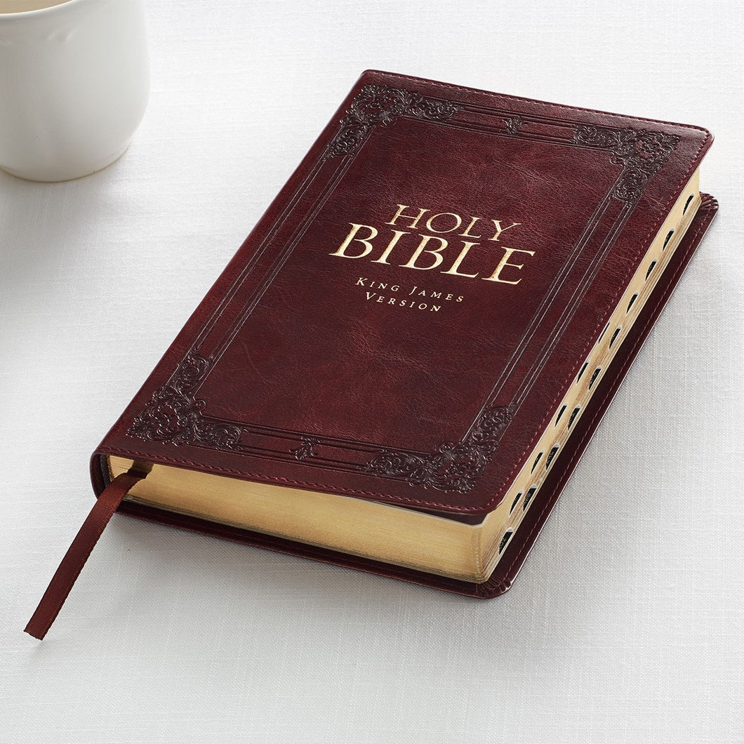 KJV Deluxe Gift Bible-Burgundy Faux Leather Indexed