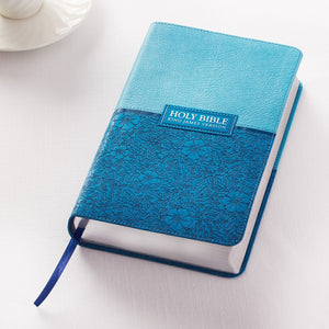 KJV Giant Print Bible-Blue/Teal Faux Leather