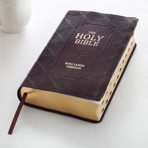 KJV Giant Print Bible-Dark Brown Faux Leather Indexed