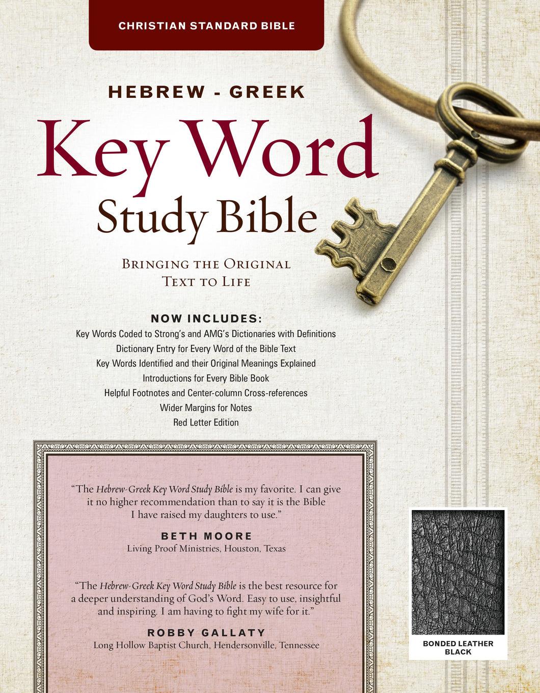 CSB Hebrew-Greek Key Word Study Bible-Black Bonded Leather