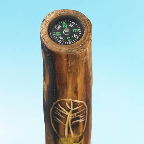 Walking Stick w/Compass & Pouch-Tree (48