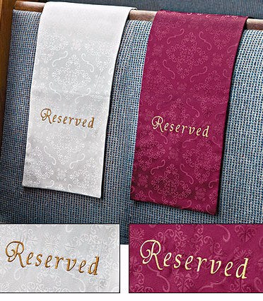 Pew Cloth-Embroidered Jacquard Reserved-Reserved-Black (Pack Of 4)