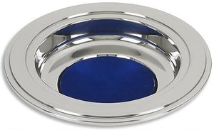 Offering Plate-Silver-Blue Pad