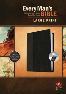 NLT Every Man's Bible/Large Print-Black/Onyx TuTone Indexed