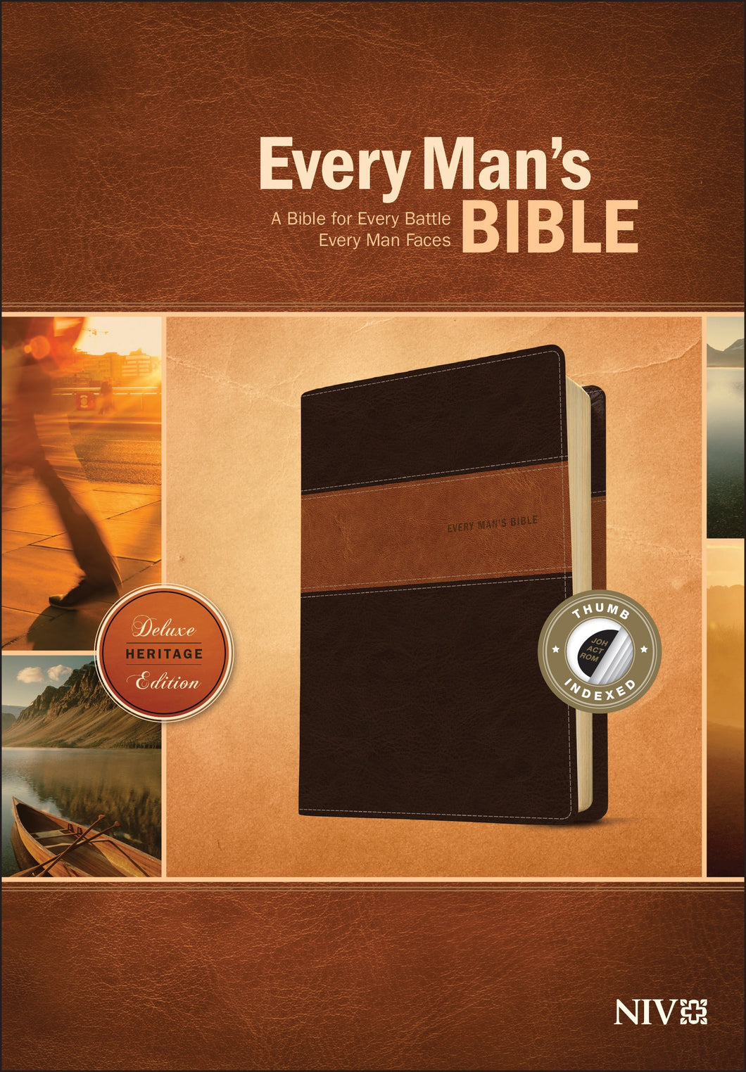 NIV Every Man's Bible-Deluxe Heritage Edition-Brown/Tan TuTone Indexed