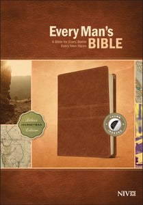 NIV Every Man's Bible-Deluxe Journeyman Edition-Burnt Khaki LeatherLike Indexed