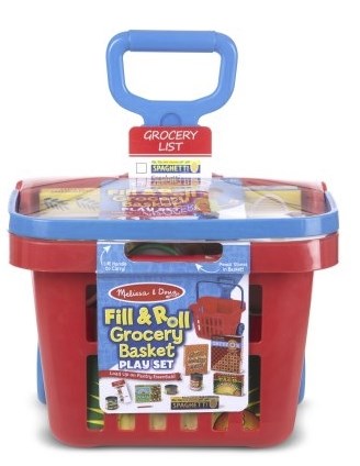 Pretend Play-Fill & Roll Grocery Basket Play Set (11 Pieces) (Ages 3+)