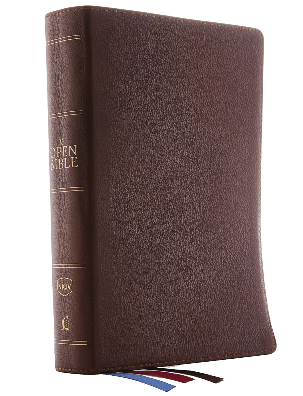 NKJV Open Bible (Comfort Print)-Brown Genuine Leather