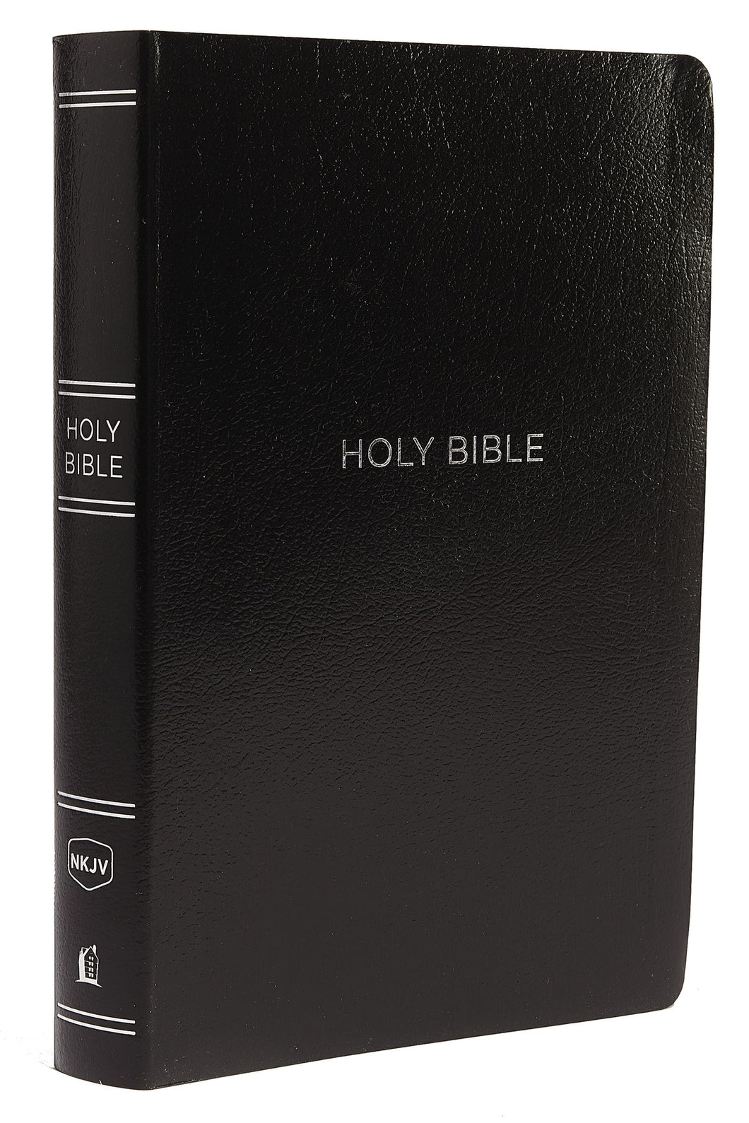 NKJV Giant Print Center-Column Reference Bible (Comfort Print)-Black Leather-Look