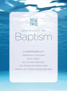 Certificate-Baptism-Water And Clouds (5.5" x 3.5") (Pack Of 6)