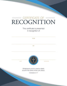 Certificate-Recognition (Colossians 3:17) (Full Color  Coated Stock) (Pack Of 6)