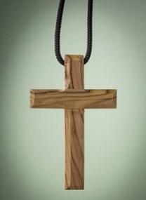 Pendant-Olive Wood-Small Plain Cross (3")