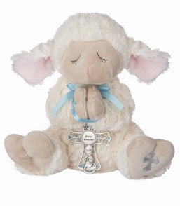 Plush-Serenity Lamb w/Crib Cross-Boy