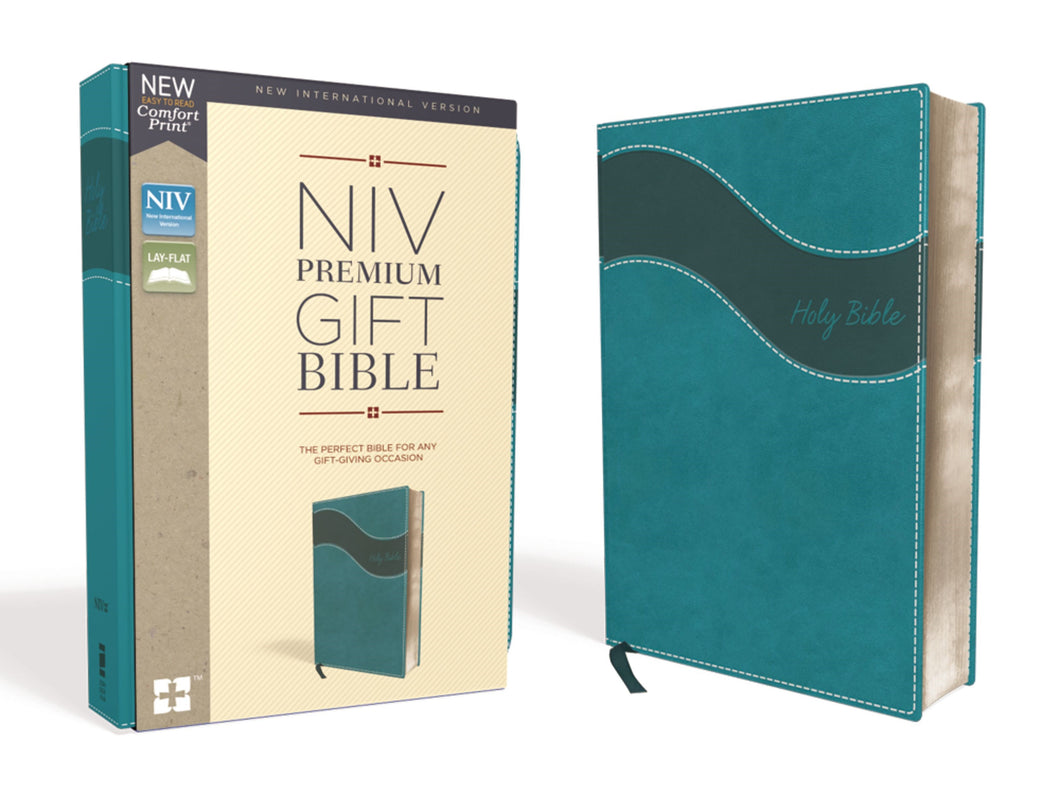 NIV Premium Gift Bible (Comfort Print)-Turquoise Leathersoft Indexed