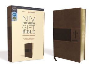 NIV Premium Gift Bible (Comfort Print)-Brown Leathersoft