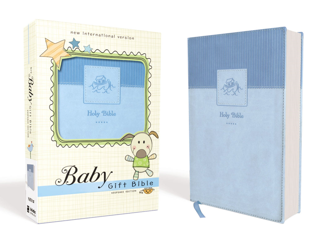 NIV Baby Gift Bible (Comfort Print)-Blue Leathersoft