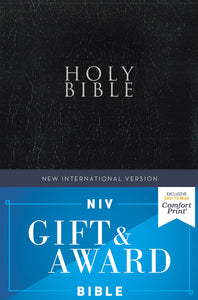NIV Gift & Award Bible (Comfort Print)-Black Leather-Look