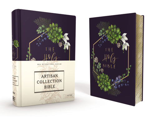 NIV Artisan Collection Bible (Comfort Print)-Navy Floral Cloth Over Board