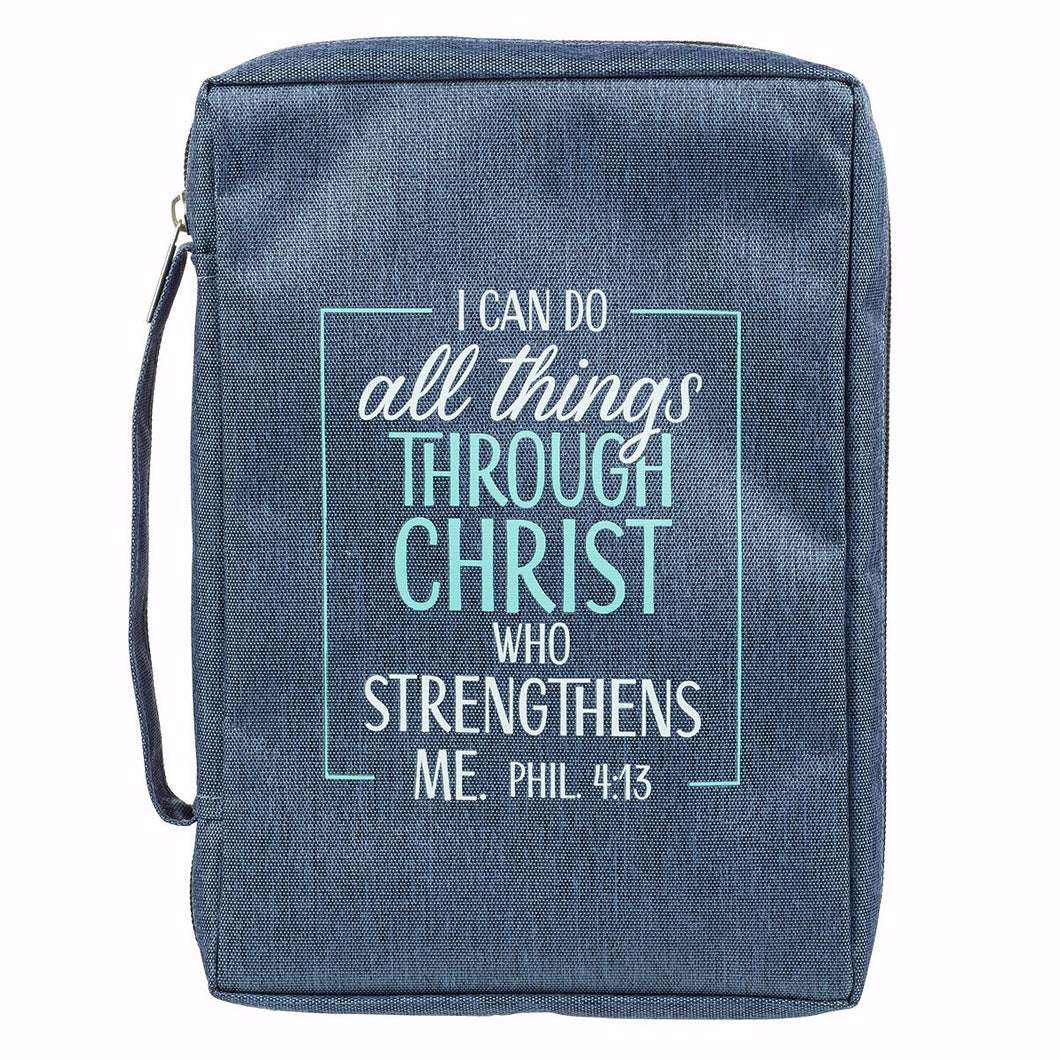 Bible Cover-Value-All Things-MED-Denim Look