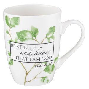 Mug-Be Still And Know w/Gift Box (Psalm 46:10) (12 Oz)-Leaves (MUG550)