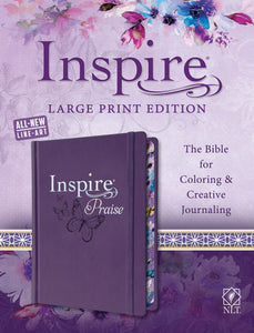 NLT Inspire Praise Bible/Large Print-Purple Hardcover